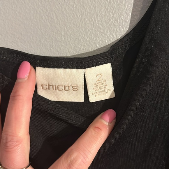 Chico’s Scoop Neck Black Tank Size 2/Large - Picture 4 of 5